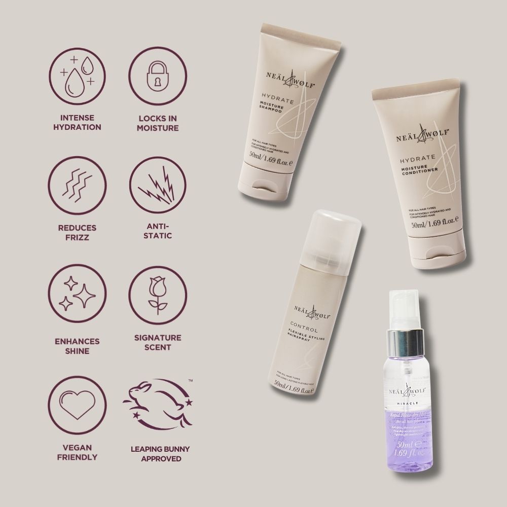 Hydrate Mini Haircare Essentials Travel Kit – Neal & Wolf
