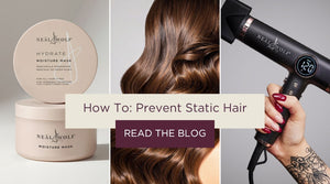 Neal & Wolf HYDRATE Moisture Mask and HERO Hair Dryer with shiny glossy hair