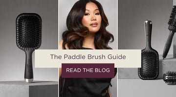 Neal & Wolf HERO Paddle Brush and brunette model with wavy hair